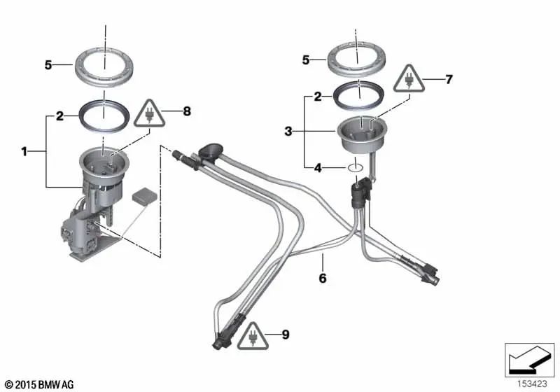 Junta tórica para BMW E53 (OEM 16116761645). Original BMW