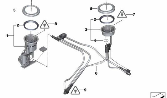 Unidad de bombeo derecha para BMW X5 E53 (OEM 16116755044). Original BMW