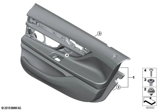 Revestimiento de puerta de cuero trasero derecho para BMW G12, G12N (OEM 51427448428). Original BMW