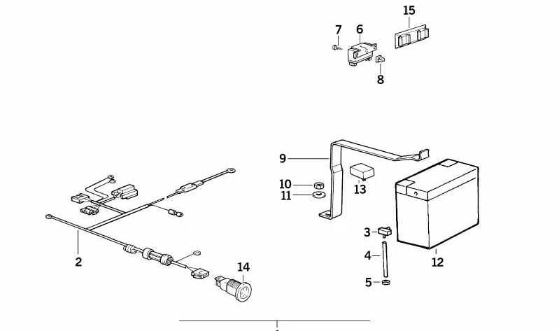 Soporte de batería para BMW Serie 5 E34 (OEM 61218359043). Original BMW