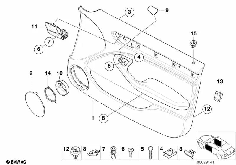 Rejilla de altavoz izquierda para BMW E46 (OEM 51418224377). Original BMW.