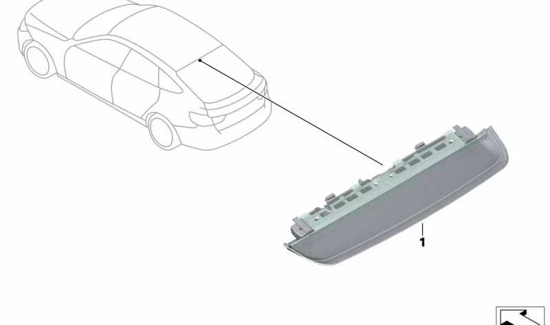 Feu de frein à LED de troisième arrêt 63257375419 pour BMW F36. BMW d'origine.