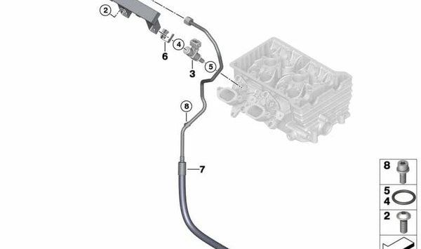 Tubo de inyección para BMW i I01, I01N (OEM 13538529936). Original BMW