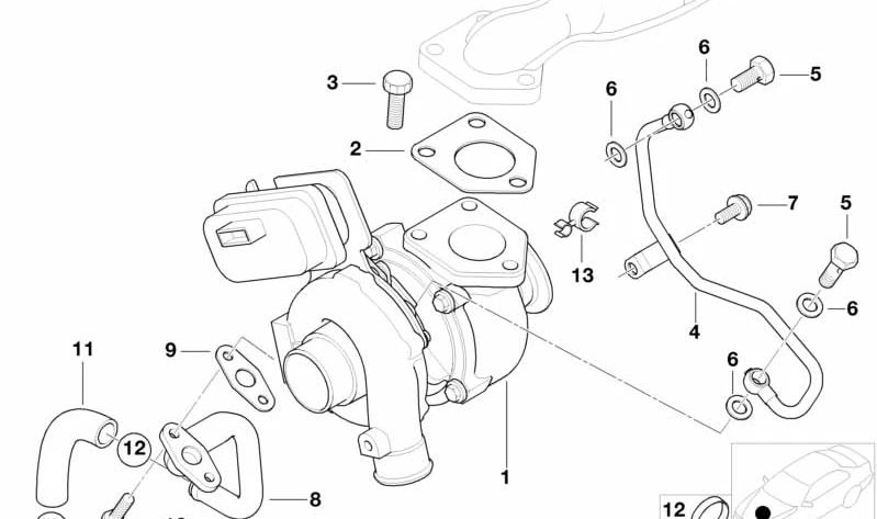 Conducción de aceite para BMW E38 (OEM 11422249836). Original BMW