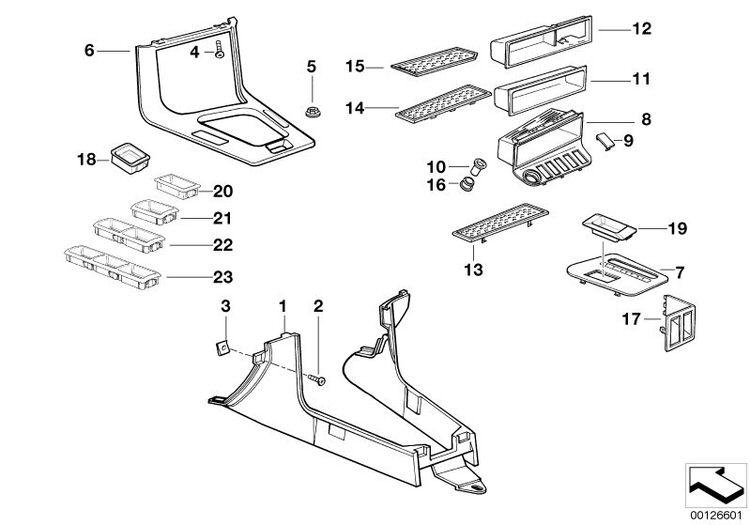 Marco Interruptor Consola Central Para Bmw E36 Compact. Original Recambios