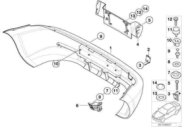 Revestimiento Del Parachoques Imprimado Trasero Para Bmw Z3. Original Recambios