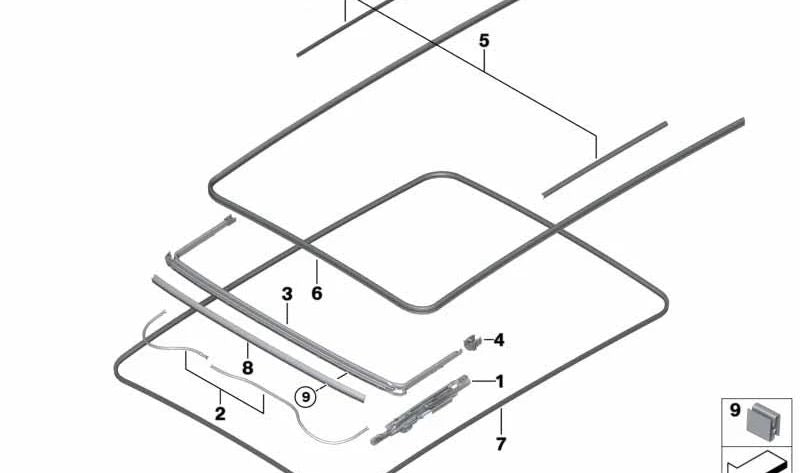 Junta Aeroacústica para BMW X5 F95, G05, X6 F96, G06, X7 G07 (OEM 54109466636). Original BMW