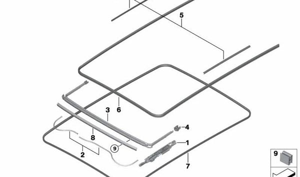 Junta Aeroacústica para BMW X5 F95, G05, X6 F96, G06, X7 G07 (OEM 54109466636). Original BMW