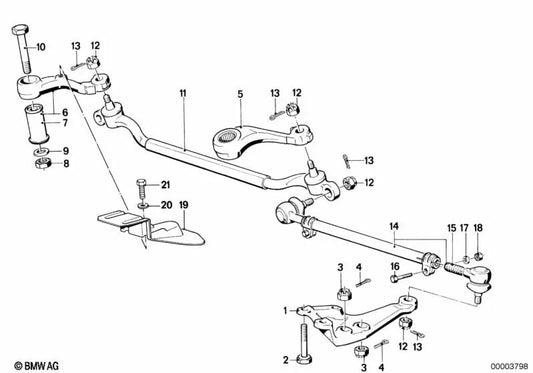 Palanca de dirección izquierda para BMW E28, E24 (OEM 32211125738). Original BMW.