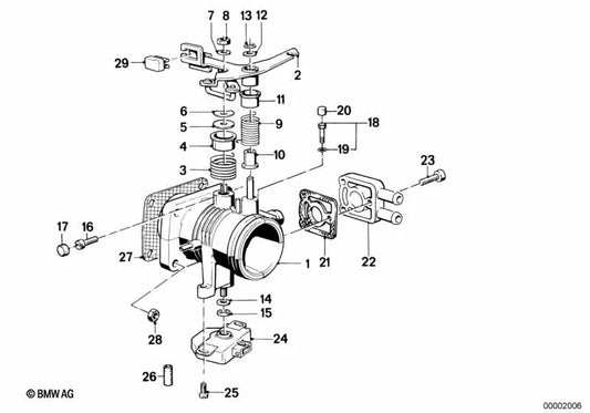 Drosselklappenstutzen Eh para BMW Serie 3 E30, Serie 5 E34 (OEM 13541716066). Original BMW.