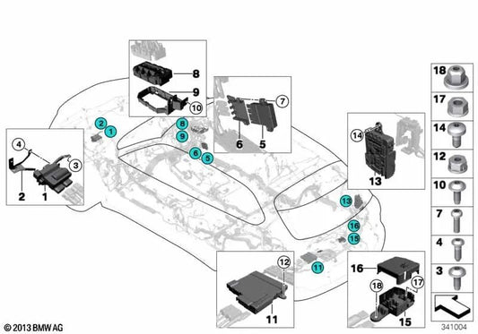 Distribuidor B+ para BMW F15, F16 (OEM 61149285504). Original BMW.