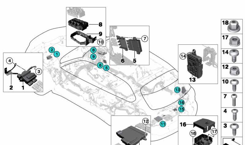 Distribuidor B+ delantero para BMW X5 F15, F85, X6 F16, F86 (OEM 61149289374). Original BMW