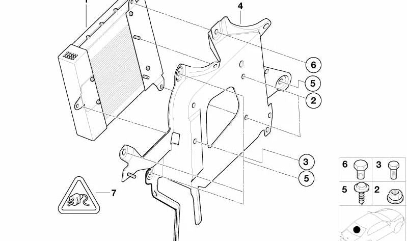 Soporte Amplificador para BMW Serie 3 E46 (OEM 65138380118). Original BMW