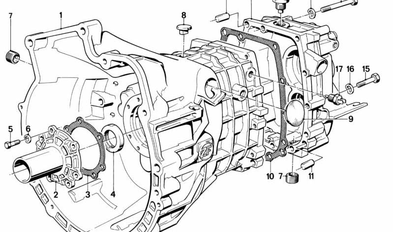 Tapa de caja de cambios OEM 23111224691 para BMW E30, E28, E34. Original BMW.