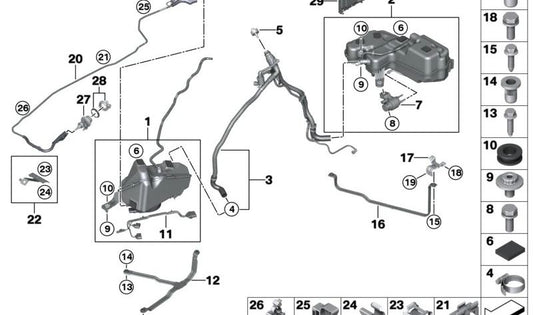 OEM -Klemmclip 16197269220 für BMW F20, F21, F22, F23, F30, F31, F34, F32, F33, F36, F10, F11. Original BMW.