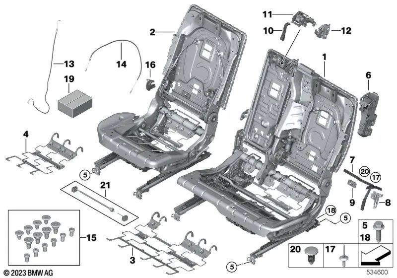 Bowdenzug für BMW X5 G05, X6 G06, X7 G07, G07N (OEM 52207497467). Original BMW