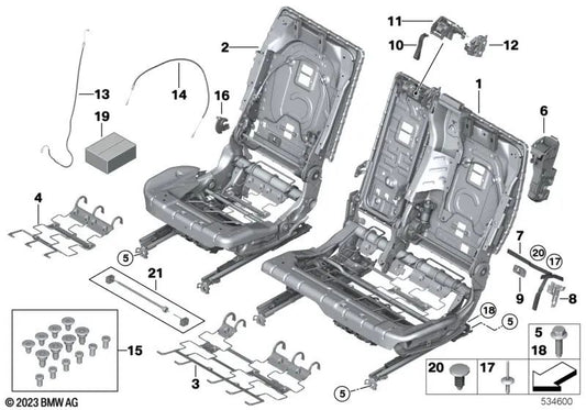 Bowdenzug para BMW X5 G05, X6 G06, X7 G07, G07N (OEM 52207497467). Original BMW