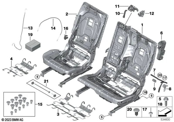 Guía exterior izquierda para BMW X5 G05, X5 G05N, X7 G07, X7 G07N (OEM 52206992691). Original BMW.