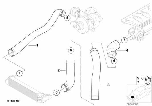 Druckrohr für BMW 3er E46 (OEM 11617787293). Original BMW