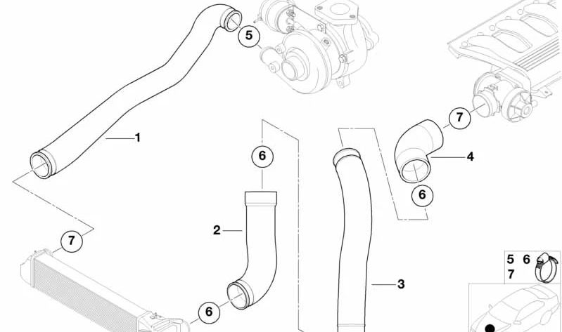 Pressure Hose for BMW 3 Series E46 (OEM 11617788574). Original BMW