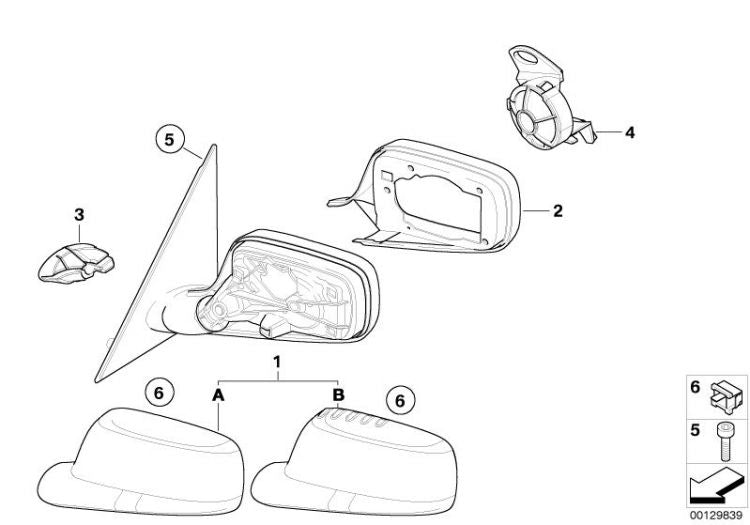 Tapa Protectora Cubierta Retrovisor Exterior Imprimada Para Bmw E46 E6X. Original Recambios