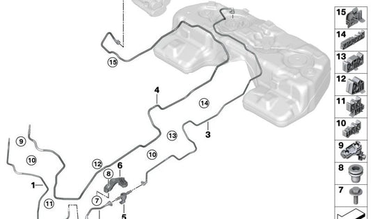 Clip for BMW X5 F95, G05, X6 F96, G06, X7 G07 (OEM 16118487486). Genuine BMW