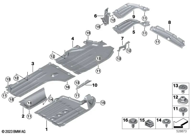 Right lower tank liner for BMW X5 G05, G05N, X6 G06, G06N (OEM 51759477804). Original BMW