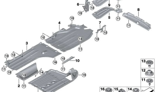 Protector inferior lateral derecho OEM 51757424902 para BMW G05, F95, G06, F96. Original BMW.