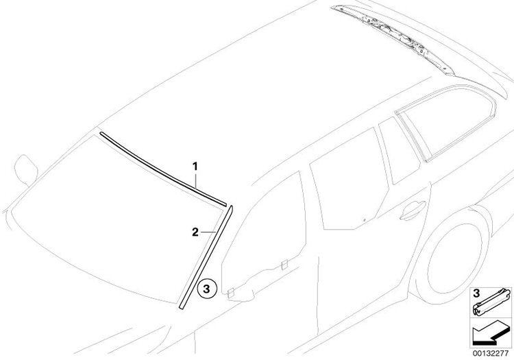 Goma Junta Superior Cristal Delantero Para Bmw E60 E61 Original Recambios