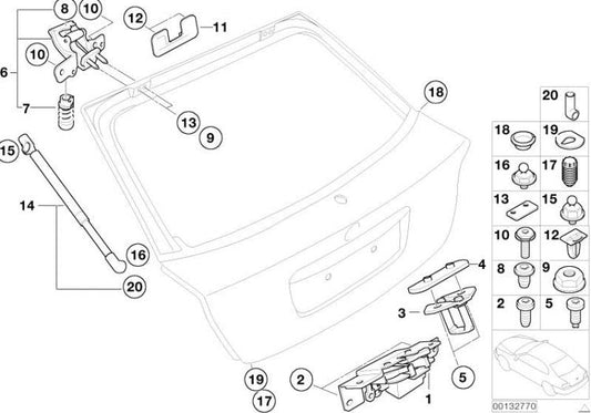 Muelle A Presión De Gas L=627Mm/630Npara Bmw Compact E46 . Original Recambios