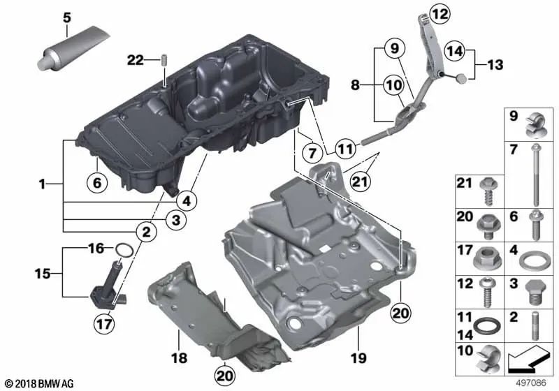 Varilla de aceite para BMW Serie 3 F30, F31, F34 Serie 4 F32, F33, F36 Serie 5 F07, F10, F11 Serie 6 F06, F12, F13 Serie 7 F01N, F02N X3 F25 X4 F26 (OEM 11438513536). Original BMW