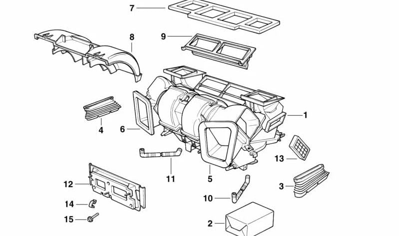 Junta de conexión de aire fresco derecha para BMW E38 (OEM 64518391384). Original BMW