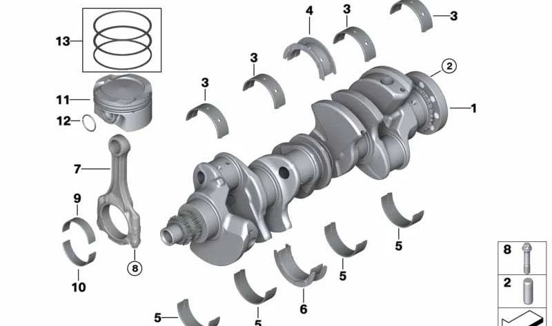 OEM -Motorverbindungsstange 11247646894 für BMW {f07, f06, f12, f13, f02, g12}. Original BMW