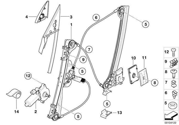 Motor Elevalunas Izquierda O Derecha Para E46 E53 E64 E85. Original Bmw Recambios