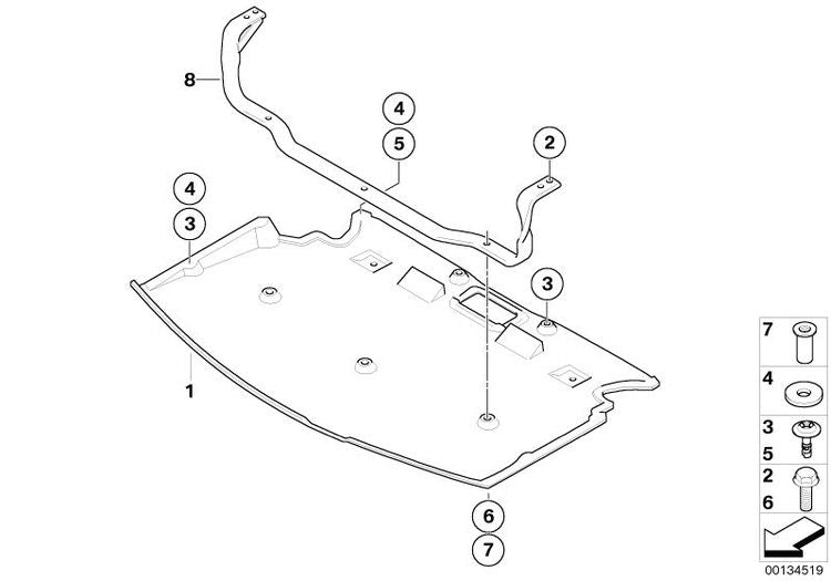 Protección Inferior Delantera Para Bmw E60 E61. Original Recambios