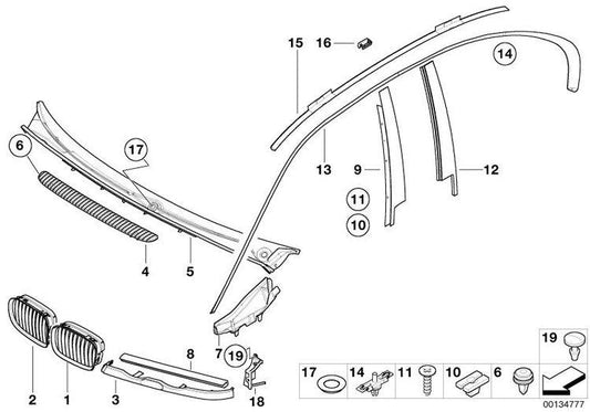 Embellecedor Moldura Exterior Curvada Para Bmw E46 Berlina. Original Recambios