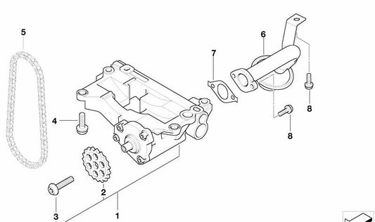 Bomba de aceite para BMW Serie 3 E46, X3 E83 (OEM 11417805814). Original BMW.