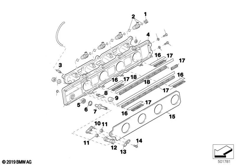 Fiche Galga pour BMW E46, F30, F80 (OEM 13541313661). BMW d'origine