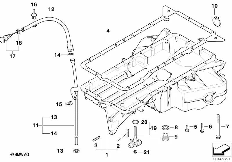 Führungsrohr unten für BMW E65 (OEM 11437795623). Original BMW.