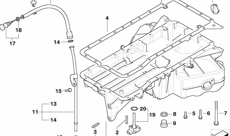 Varilla de nivel de aceite OEM 11437798787 para BMW E65. Original BMW.