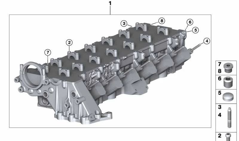 Culata para BMW Serie 3 E46, Serie 5 E60, E61, Serie 7 E65, X5 E53 (OEM 11127806059). Original BMW