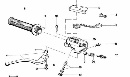 OEM Right Brake Maneta 32721234850 für BMW R50. Original BMW.