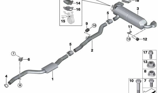 L'attaccante silenzioso OEM 18308652304 per BMW G30, G31. BMW originale.