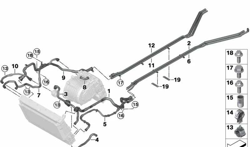 Antriebs-Ladeluftkühler-Wasserpumpe für BMW i I12, I12N, I15 (OEM 17127640848). Original BMW