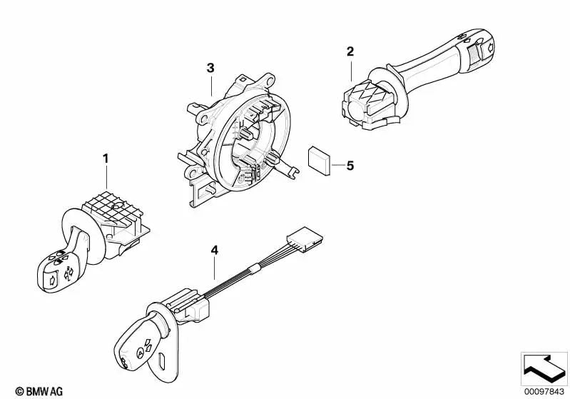 Windscreen wiper switch for BMW E39, E38 (OEM 61318352171). Original BMW