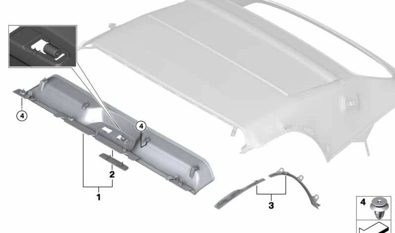 Embellecedor para barra frontal para BMW Z4 G29 (OEM 54347434508). Original BMW