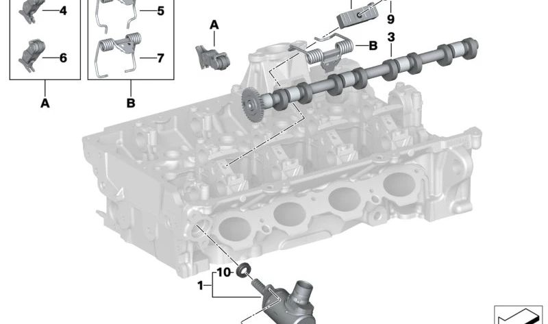 Árbol de levas variable (Exzenterwelle) OEM 11378630462 para BMW. Compatible con modelos: F20, F21, F40, F52, F22, F23, F44, F45, F46, G42, F30, F31, F34, F35, G20, G21, G28, F32, F33, F36, G22, G23, G26, G30, G31, G38, G32, G11, G12, F48, F49, F39,