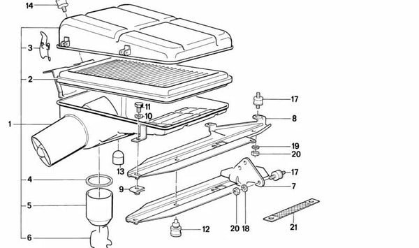 Cojinete de Goma para BMW E21, E12, E28, E24, E23 (OEM 13711264387). Original BMW.