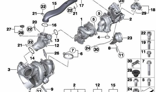 Válvula de vacío para BMW Serie 5 F10, F11, Serie 7 F01N, F02N, X5 E70N, F15, X6 E71, F16 (OEM 11658570847). Original BMW