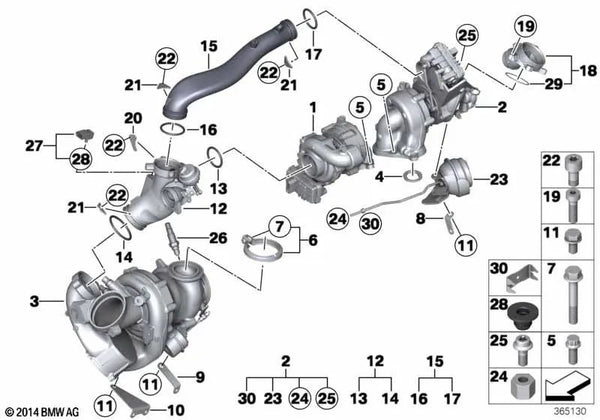 Junta Tórica para BMW Serie 5 F10, F11, Serie 7 F01N, F02N, X5 E70N, F15, X6 E71, F16 (OEM 07119908058). Original BMW